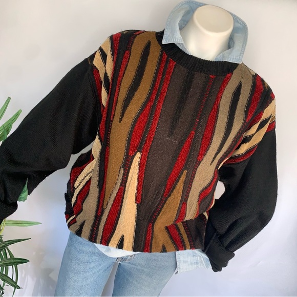 v i n t a g e :: Slouchy Coogi Style Textured Grandpa Knit Sweater - Picture 2 of 13